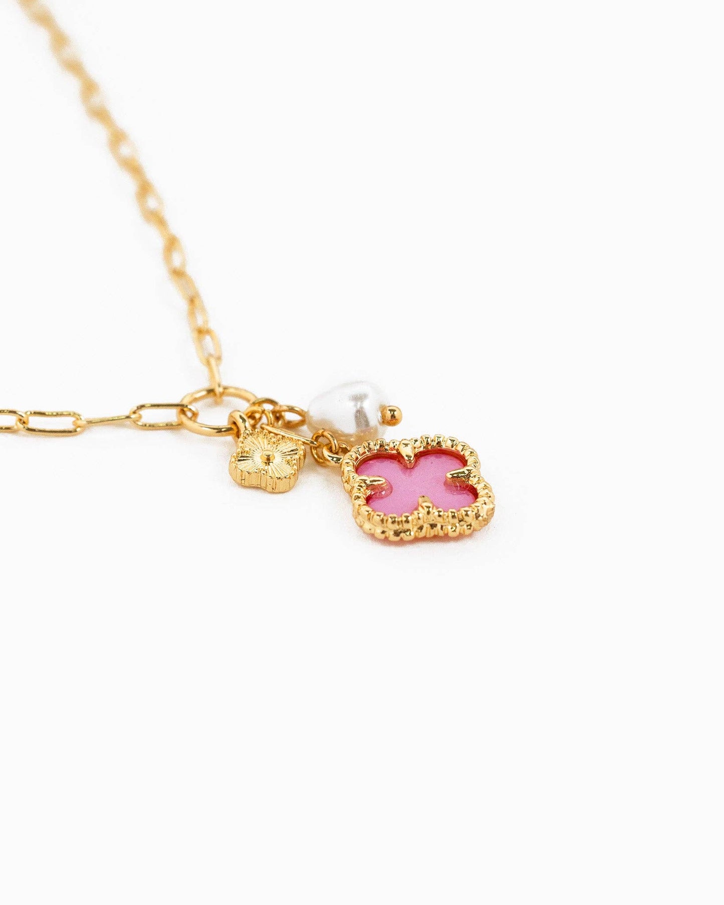 Clover Triple Charm Necklace