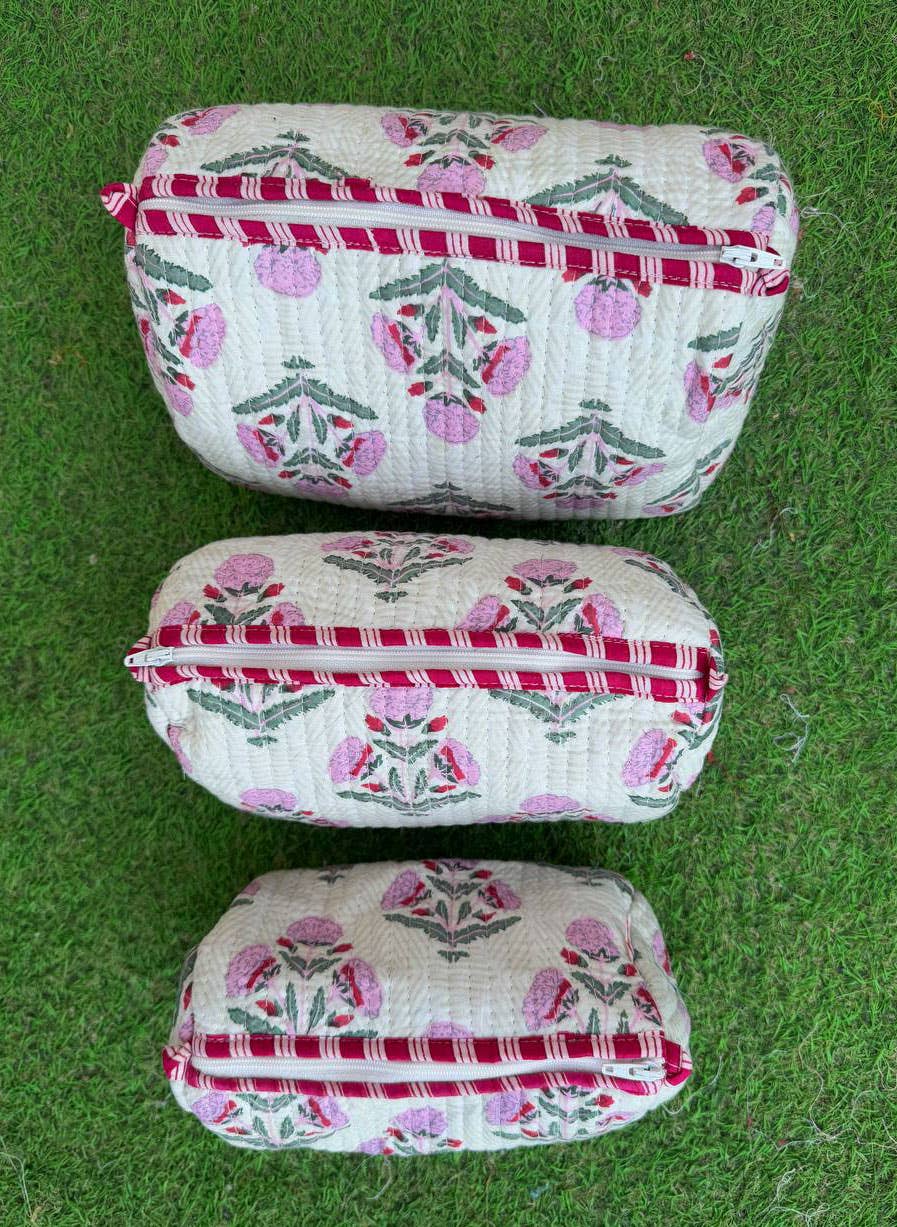 Blossom Cotton Quilted Pouches