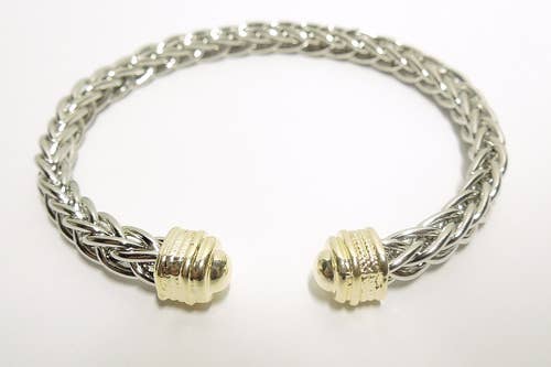 Gold end cable bracelet