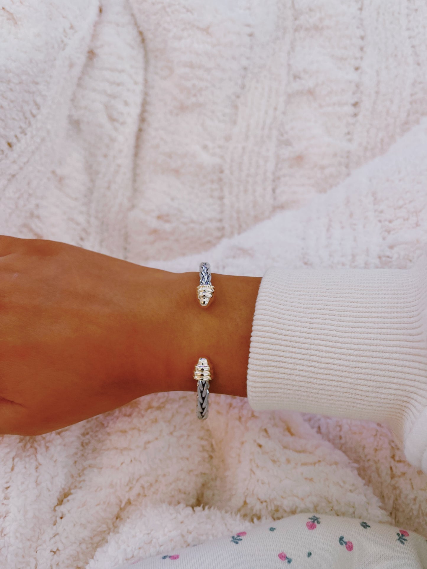 Gold end cable bracelet