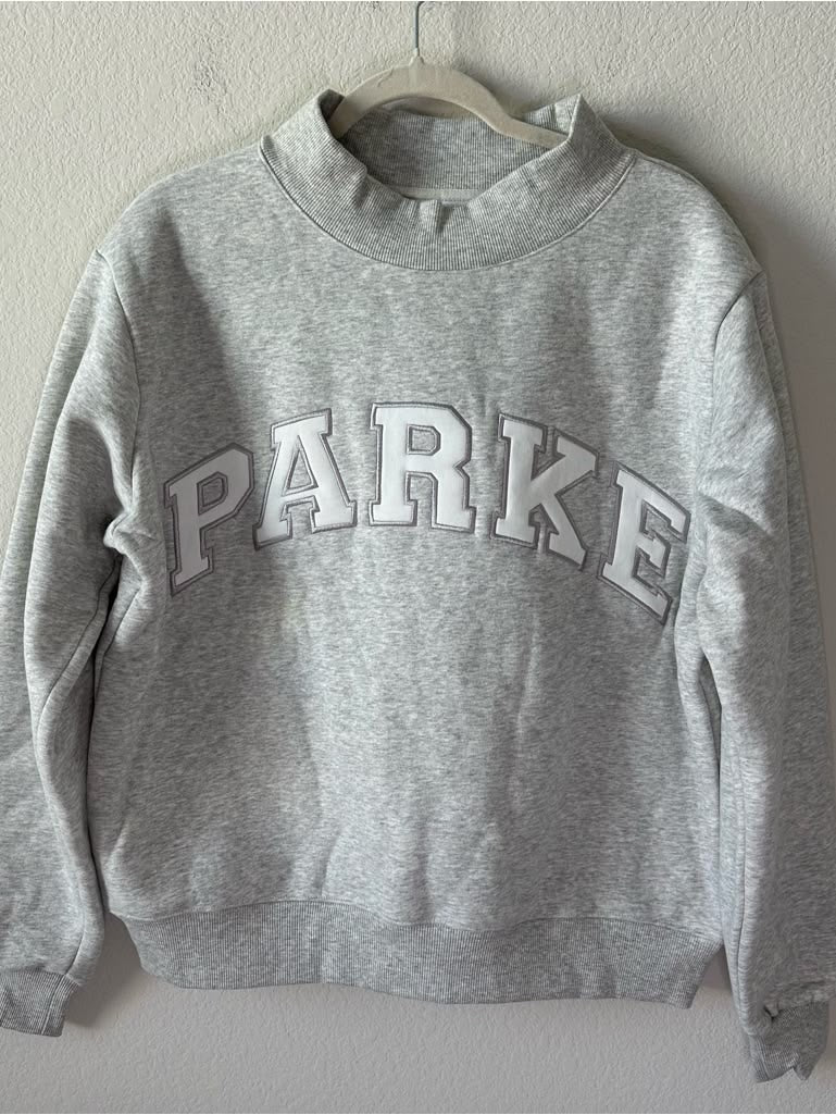 Gray & White Mock Neck