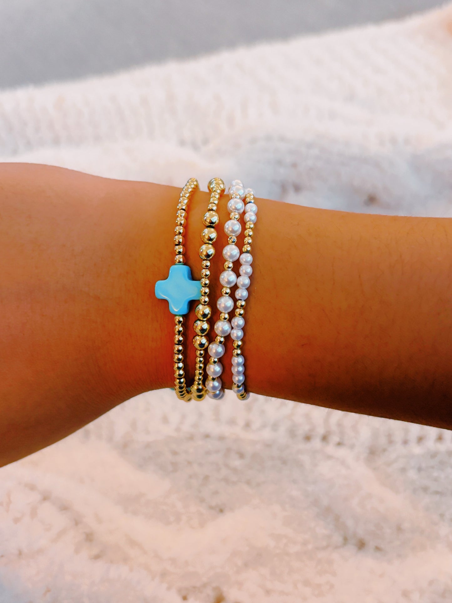 Blue Cross Gold Plated Bracelet