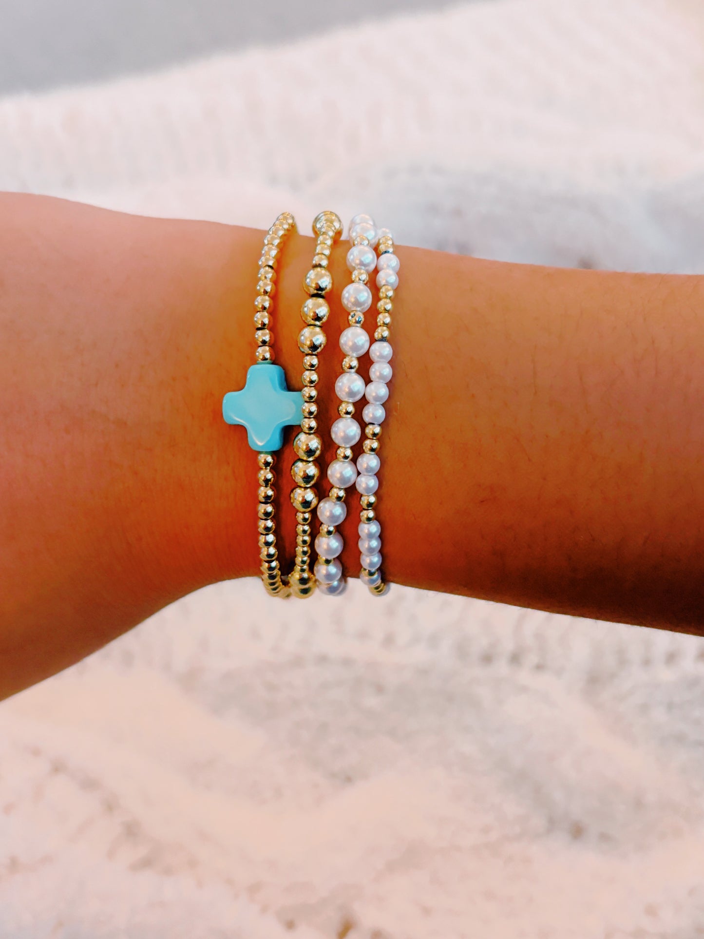 Blue Cross Gold Plated Bracelet