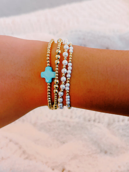 Blue Cross Gold Plated Bracelet