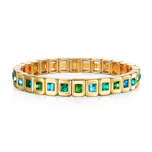 Blue & Green Sparkle Tile Bracelet