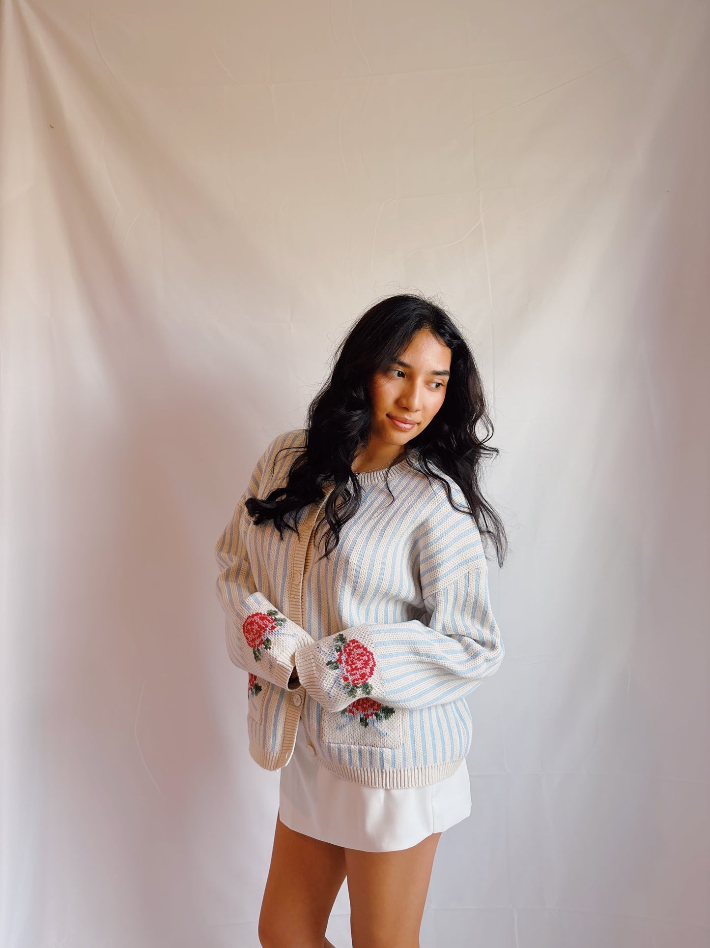 Blue Striped Cardigan