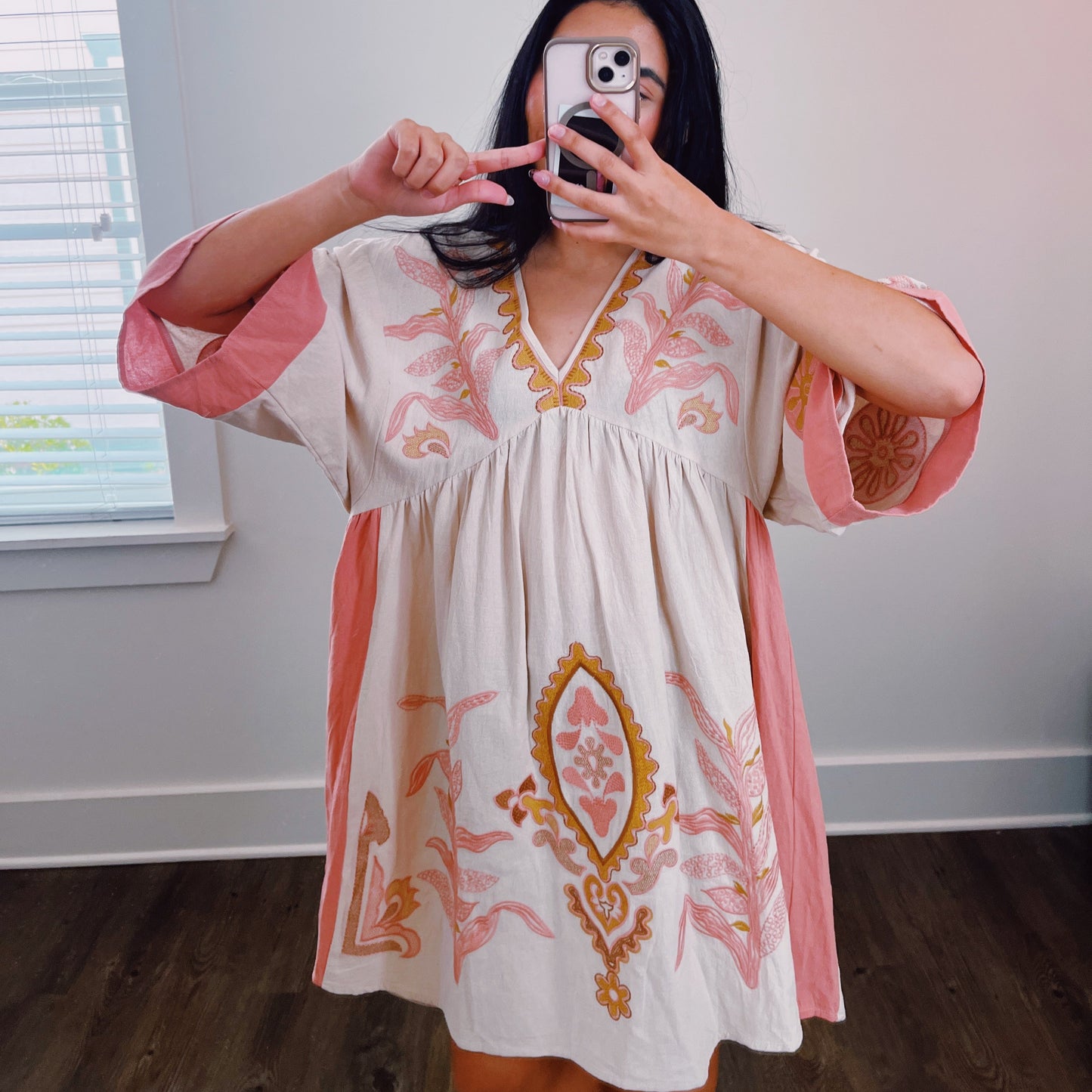 Janet Embroidered Mini Dress