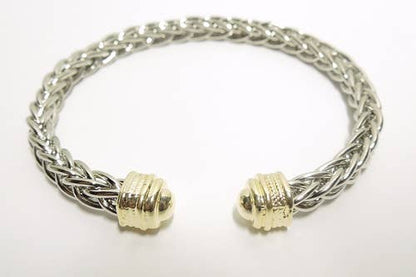 Gold end cable bracelet