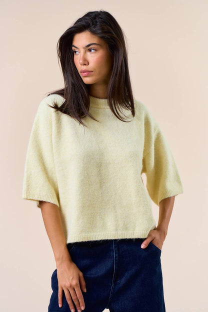 ILT6364 Sweater Sleeve Top: BUTTER / L