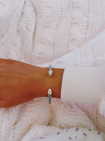 Gold end cable bracelet