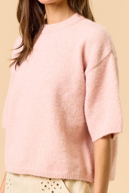 ILT6364 Sweater Sleeve Top: BUTTER / L
