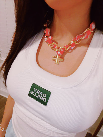 Cross Scarf Necklace