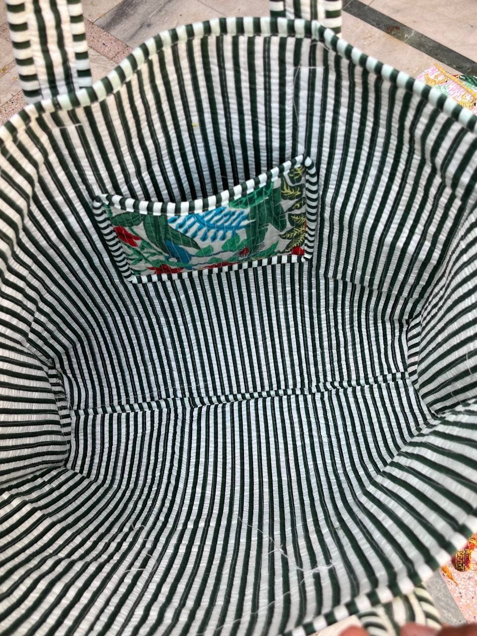 Tiger Print Kantha Quilted Tote Bag