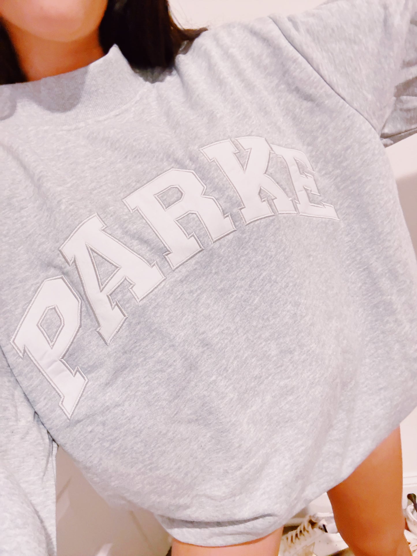 Gray & White Mock Neck