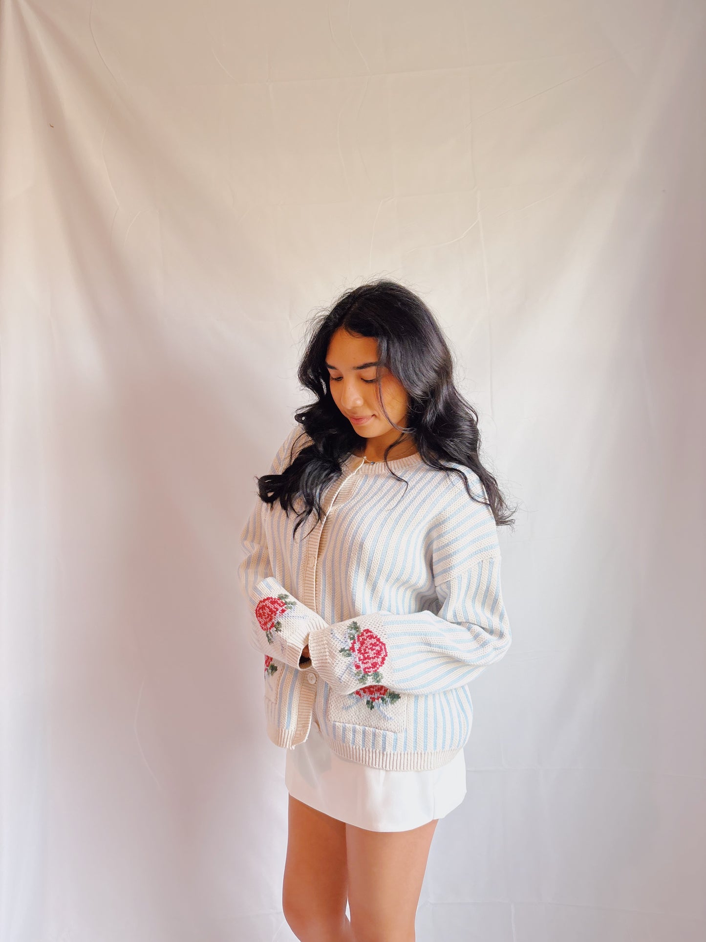 Blue Striped Cardigan