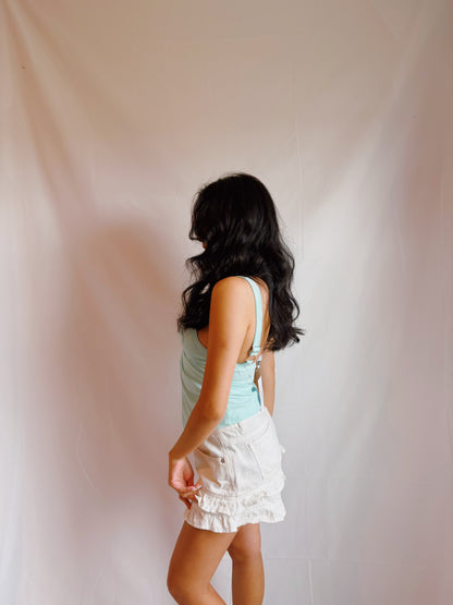 Tiered Ruffle Denim Shorts