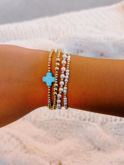Blue Cross Gold Plated Bracelet