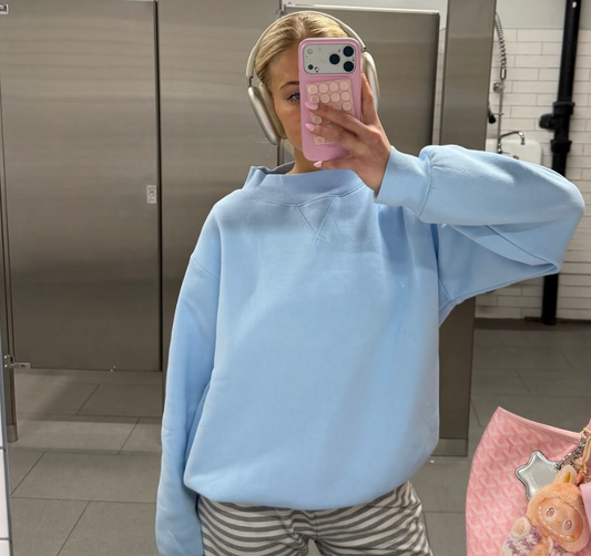 blue sweater