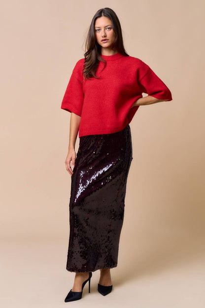 ILT6364 Sweater Sleeve Top: BUTTER / L