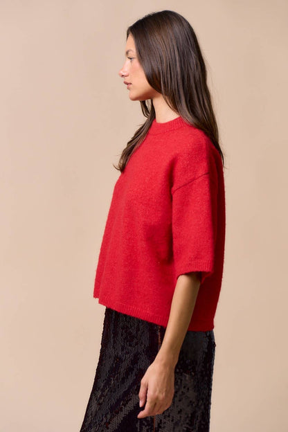ILT6364 Sweater Sleeve Top: BUTTER / L