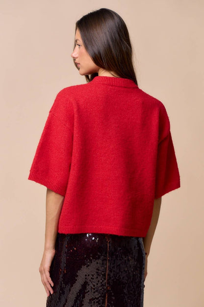 ILT6364 Sweater Sleeve Top: BUTTER / L
